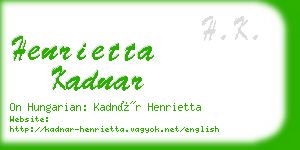 henrietta kadnar business card